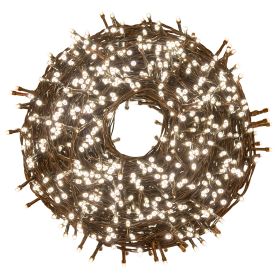 Filo 1000 led bianco caldo, 49,95 m, uso esterno, 8 giochi luce, Santa&#39;s House