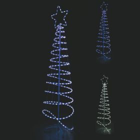 Albero a spirale 240 led bianco/blu, h.180 cm, Santa&#39;s House