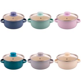 Casseruola smaltata con coperchio in vetro 16 cm, S&#236;Chef