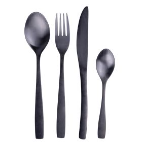 Set 24 posate nero satinato, Manhattan Sibilla