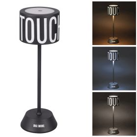 Lampada da tavolo touch ricaricabile, nero, Bigismore
