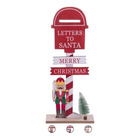 Decorazione natalizia cassetta postale con led, h. 41 cm, Santa&#39;s House