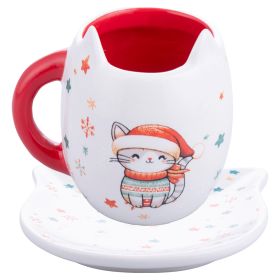 Set tazza con piattino 400 ml, Merry Miao