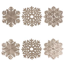 Set 6 sottobicchieri fiocco di neve, Gold