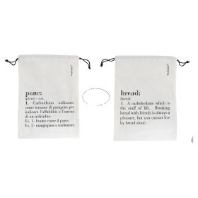 Sacchetto pane in cotone con laccetto, double face, avorio, Victionary