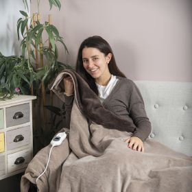 Plaid elettrico riscaldabile, 120x160 cm, 120W, marrone, Kooper