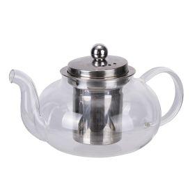 Teiera 650 ml in vetro borosilicato, infusore in acciaio inox