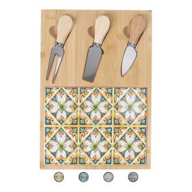 Set tagliere e 3 coltelli da formaggio