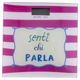 Bilancia pesapersone digitale, top in vetro temperato, rosa, More Amor