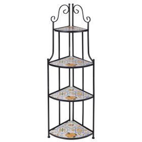 Angoliera 4 ripiani da esterno in ferro richiudibile e ceramica, Tuscany Est&#233;