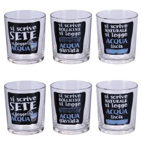 Set 6 bicchieri acqua in vetro 270 ml, Si scrive si legge