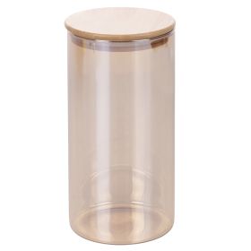 Barattolo ambra 1,5 L in vetro borosilicato, coperchio in bamb&#249;