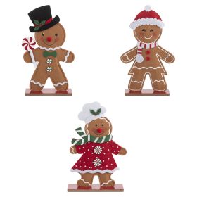 Decorazione natalizia omino di pan di zenzero in legno, Santa&#39;s House