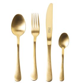 Set 4 posate in acciaio, oro satinato, 5Th Avenue Sibilla