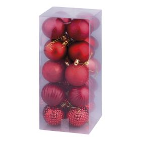 Set 20 palle di Natale rosse assortite &#216; 6 cm, Santa&#39;s House