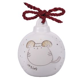 Pallina natalizia in ceramica, Oroscocats Aries
