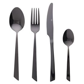 Set 24 posate, nero lucido, Cut