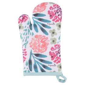 Guanto da forno in cotone 18x28 cm, floreale, Acquerello