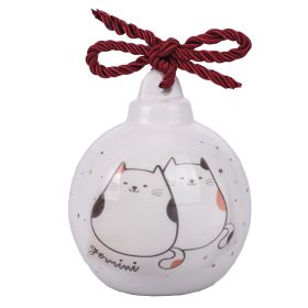 Pallina natalizia in ceramica, Oroscocats Gemini