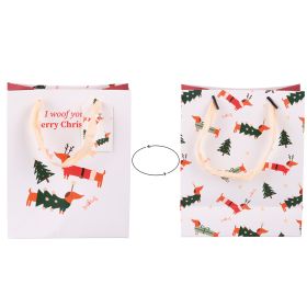 Busta regalo 16x8x19,5 cm in carta con manici in  tessuto, Natalotto