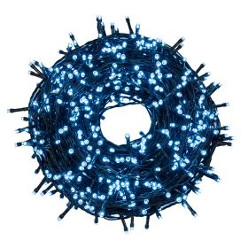 Filo 750 led bianco freddo 33,75 m, uso esterno, 8 giochi luce, Santa&#39;s House