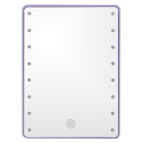 Specchio make-up 16 led, a batteria, 16,5x22 cm, lilla, Vanity