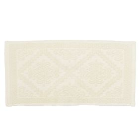 Tappeto bagno avorio 60x130 cm in 100% cotone, Sibilla