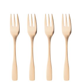 Set 4 forchettine dessert oro satinato, Manhattan Sibilla