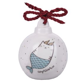 Pallina natalizia in ceramica, Oroscocats Capricorn