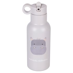 Borraccia termica 420 ml, in acciaio inox, decoro ippopotamo, Les Petites Safari