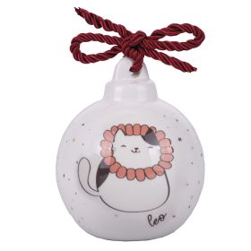 Pallina natalizia in ceramica, Oroscocats Leo