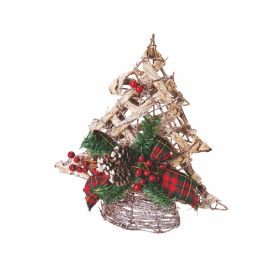 Albero in rattan effetto innevato h. 30 cm, Santa&#39;s House