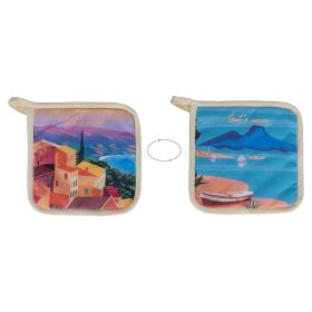 Presina da cucina in cotone double face, That's Amore Mare