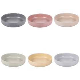 Set 6 piatti fondi color matt effetto stone in gres