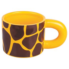 Tazza in porcellana 360 ml, decoro animalier, Safari Giraffa