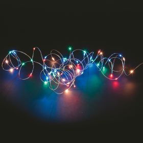 Filo 50 microled a batteria, multicolor, uso interno, 5 m, Santa&#39;s House