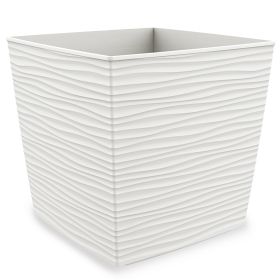 Vaso arredo quadrato Aurora Cube 25x25x23 cm, bianco