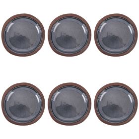 Set 6 piatti frutta grigio marino in gres