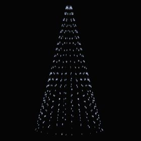 Mantello 400 miniled bianco freddo, 16 stringhe, h. 250 cm, uso esterno, Santa&#39;s House