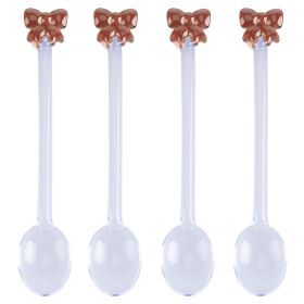 Set 4 cucchiaini dessert in vetro borosilicato, Glass