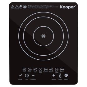 Piastra a induzione, 8 programmi automatici, 1500W, nera, Kooper