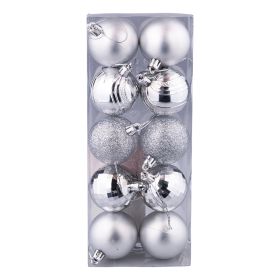 Set 10 palle di Natale argento assortite &#216; 5 cm, Santa&#39;s House