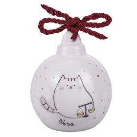 Pallina natalizia in ceramica, Oroscocats Libra