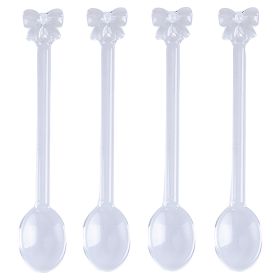 Set 4 cucchiaini dessert in vetro borosilicato, Natale coi fiocchi