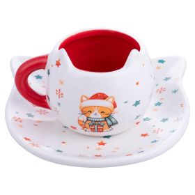 Set tazzina caff&#232; con piattino 90 ml, Merry Miao