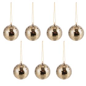 Set 7 palle natalizie disco ball, oro, Santa&#39;s House