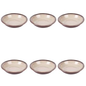 Set 6 piatti fondi beige in gres
