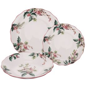 Servizio piatti 18 pezzi, in porcellana, Vintage Xmas