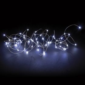 Filo 180 microled a batteria, bianco freddo 18 m, Santa&#39;s House