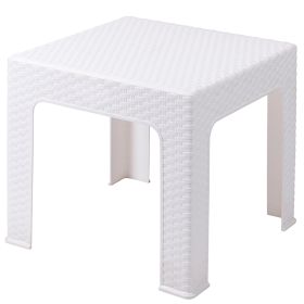 Tavolino bianco da esterno effetto rattan
